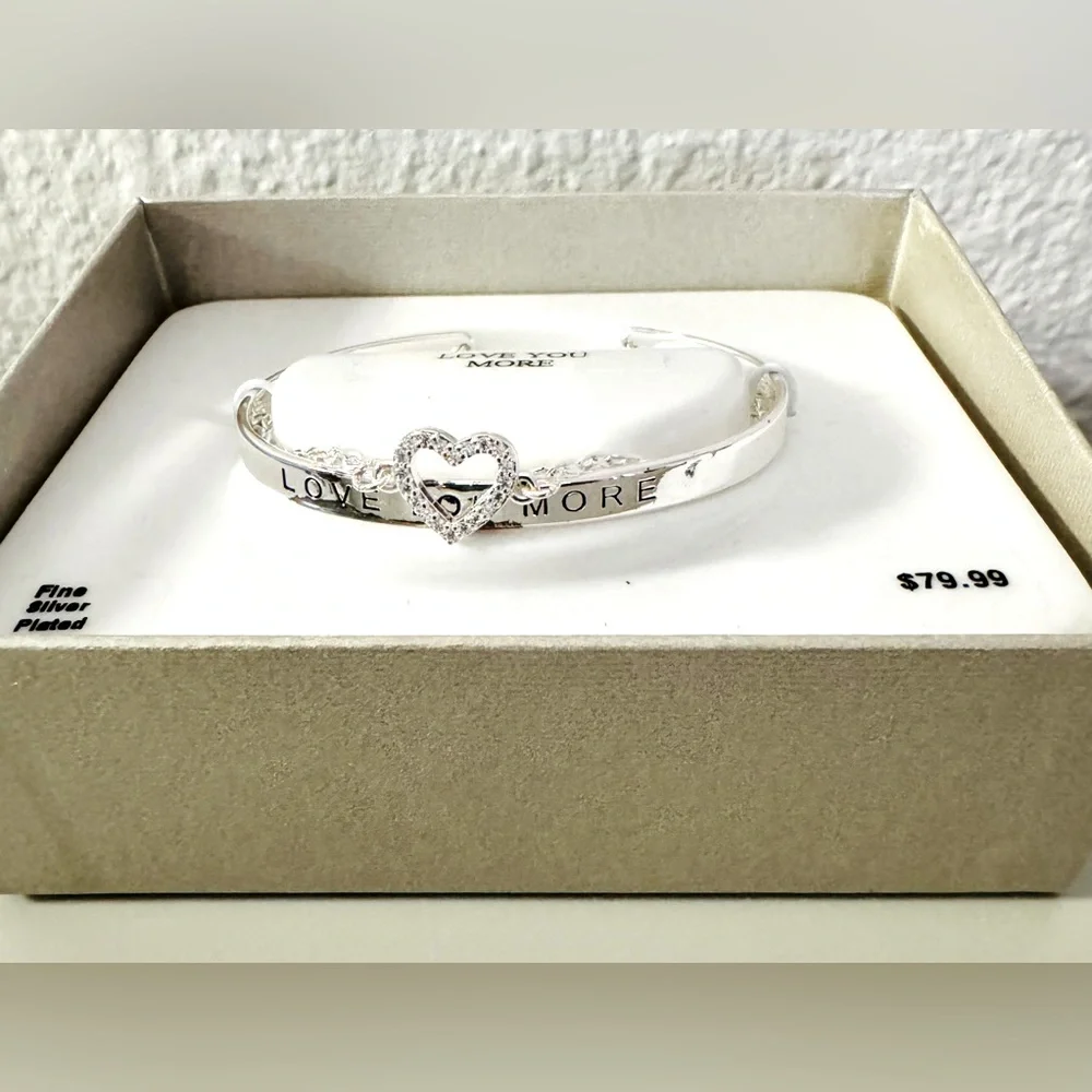 NWT silver plated bracelet w/attached charm, coach charm, & leather purse charm - Picture 3 of 16